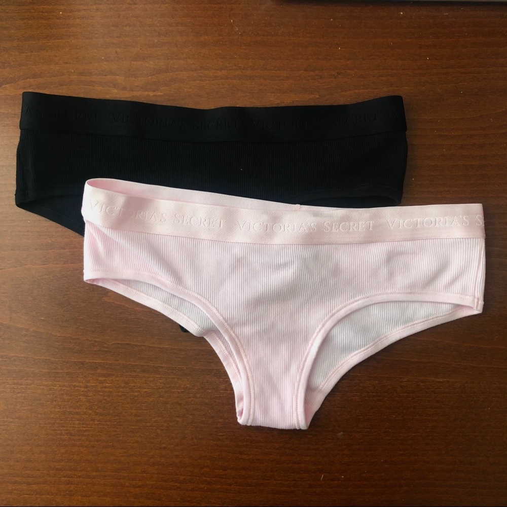 2 Victoria’s Secret Cotton Logo Hiphugger Panty